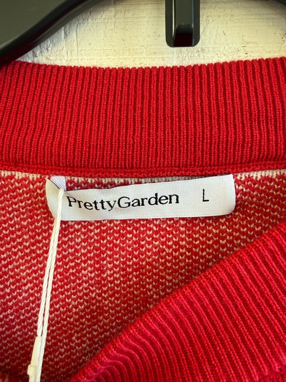 PrettyGarden Women’s Red Bow Knit Pull Over Sweater NWT Size Large - Picture 5 of 6